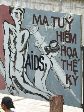 AIDS and Heroin graffiti in Vietnam