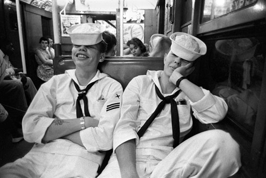 Sailors on a NYC Subway by Harold Feinstein Sailors on a NYC Subway photo by Harold Feinstein photographer, Grunts: The G.I. Experience, Boston University Panopticon Gallery
