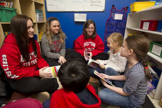 BU Terriers Boston public schools holiday reading program