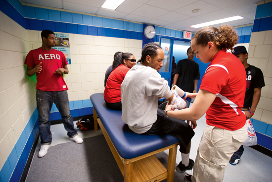 Shari Davis, Boston English high school athletic training, sports medicine