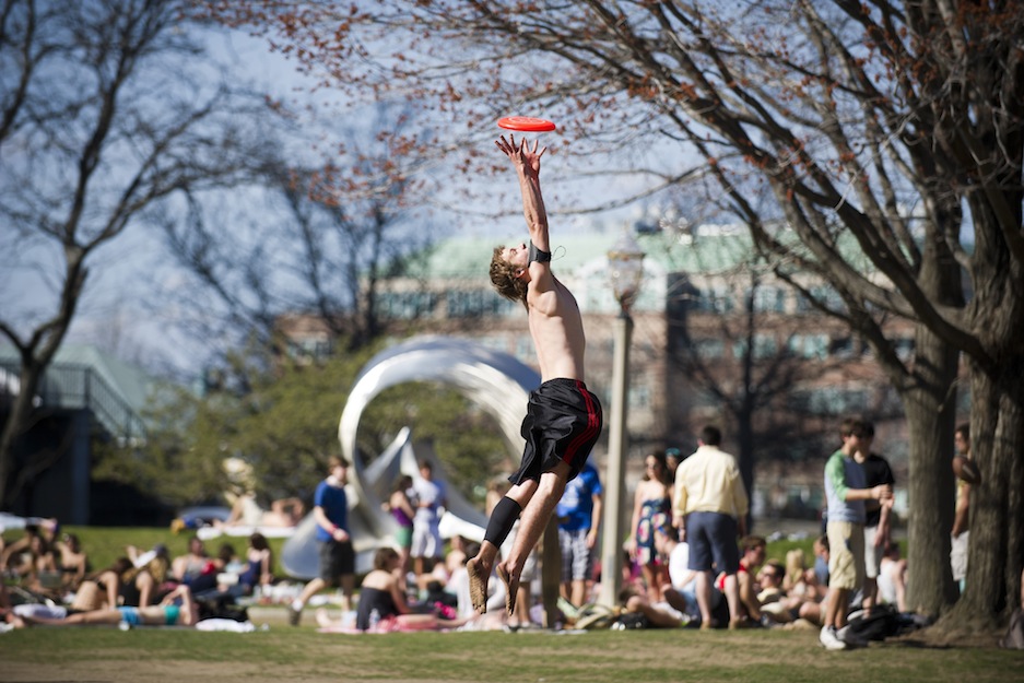 Frisbee on the BU Beach