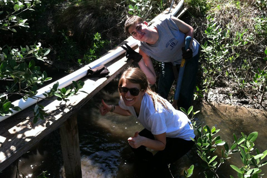 BU ASB Hobe Sound, river hole Boston University Alternative Spring Break BU ASB, Hobe Sound Florida
