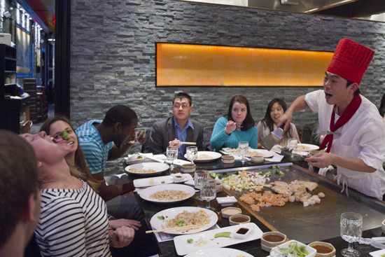 Boston University Diner's Club, open your mouth Boston University Diner's Club, Osaka Sushi and Steakouse, Brookline, MA