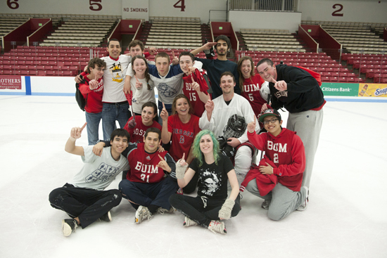 Boston University BU intramural broomball