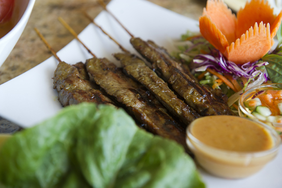 Satay beef at Brown Sugar Cafe Thai restaurant in Allston, Boston area restaurants, where to eat in Boston