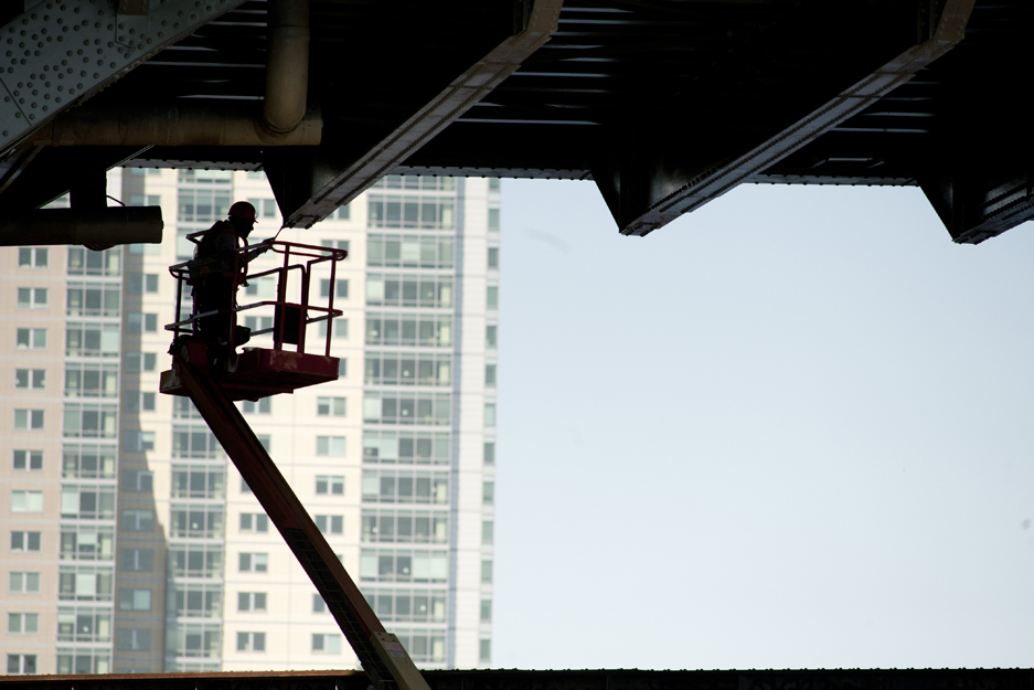 Painting the BU Bridge, Boston University Charles River Campus, Commonwealth Avenue