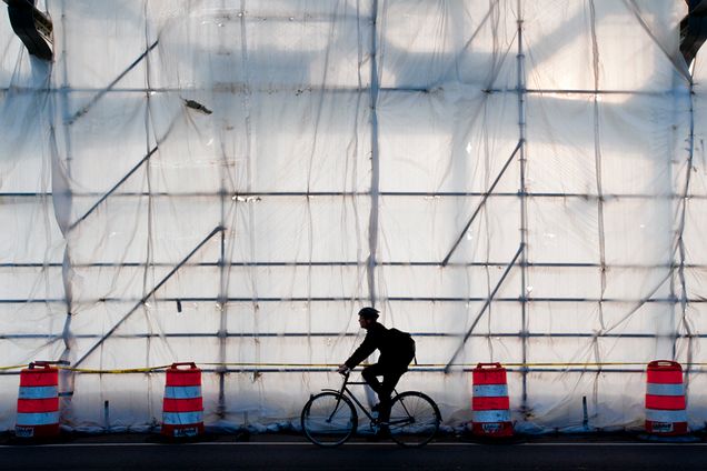 BU Bridge, biking, cycling