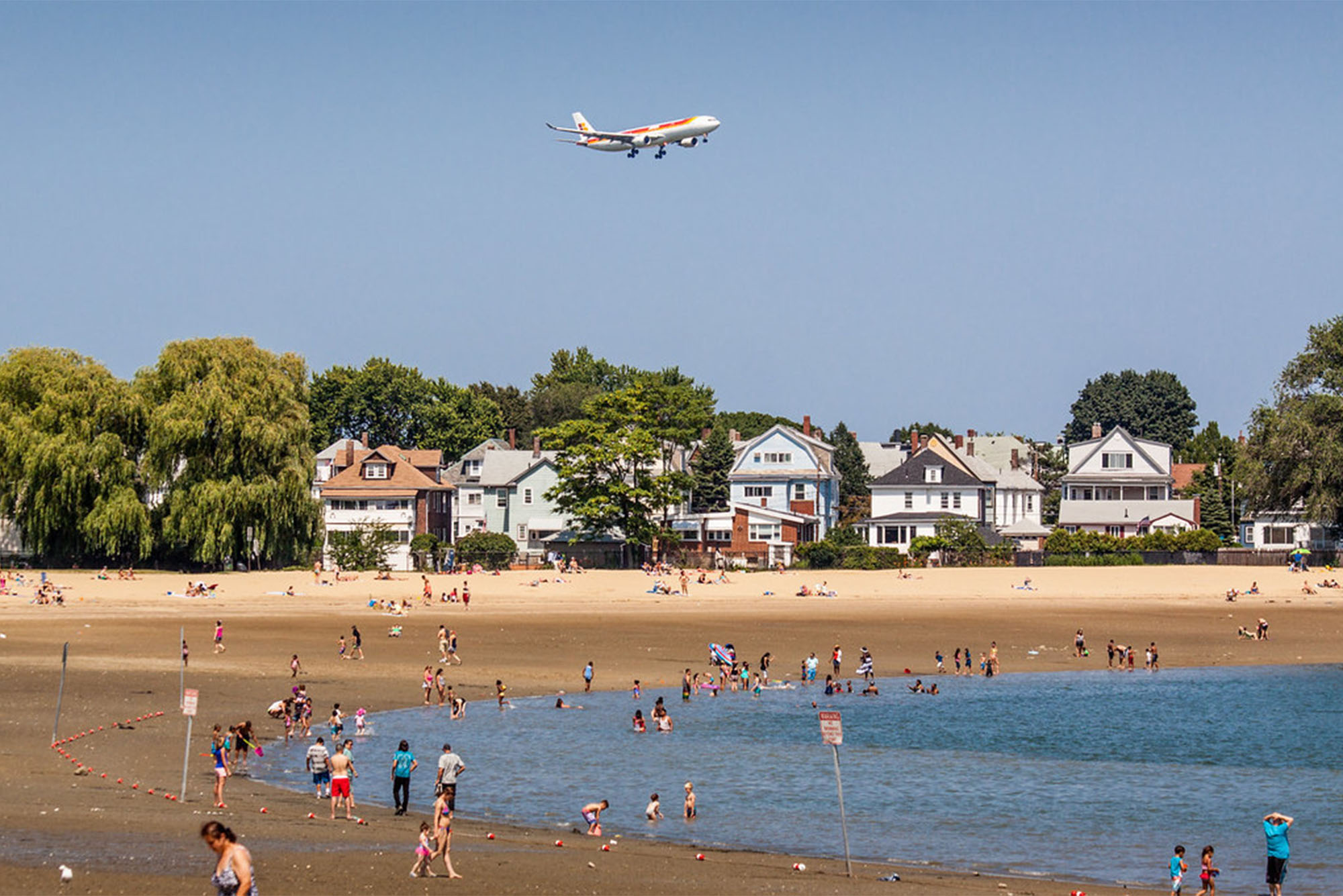 Constitution Beach in East Boston on a sunny day