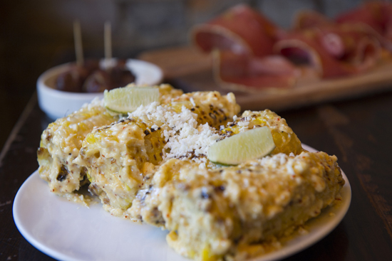 maiz asado con alioli y queso cotija grilled corn with aioli, lime, and cheese at Toro tapas restaurant, South End, places to eat in Boston, South end food and drinks