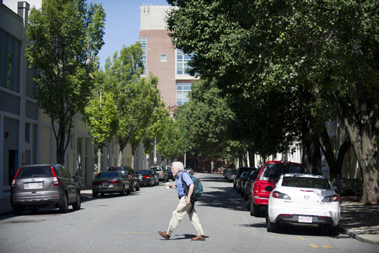 Cummington Ave, pedestrian mall on the Charles River Campus, Boston University