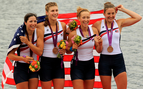 London Summer Olympics 2012, USA women's quadruple sculls crew, Natalie Dell, Kara Kohler, Megan Kalmoe and Adrienne Martelli