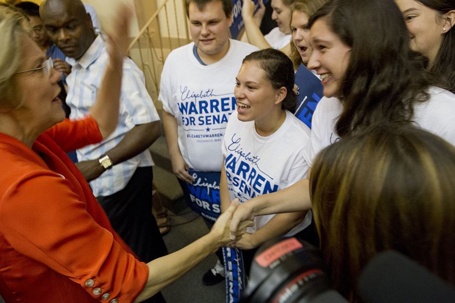 US Senatorial Candidate Elizabeth Warren, Boston University BU College Democrats at Morse Auditorium
