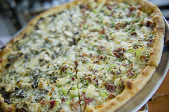 Otto Pizza, chicken, mushroom, fontina & bacon, mashed potato, scallion pizza Boston University BU, Otto Pizza, places to eat in Boston, BU campus food