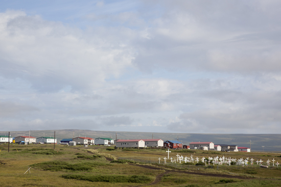 Homes and cemetery, Toksook Bay, Alaska Boston University BU, School of Dental Medicine SDM, dentistry in Bethel and Toksook Bay, Alaska