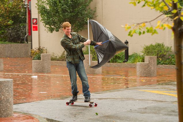 windskating skateboard sail, hurricane Sandy