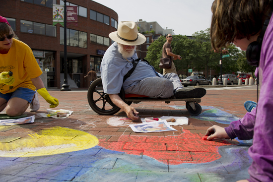 Sidewalk Sam, Robert Guillemin, sidewalk chalk art, street art, Boston