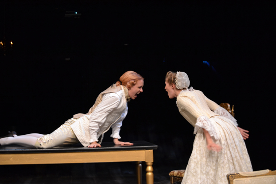 Actresses Lauren Lyles and Katrina Galka in Le Portrait de Manon opera, 16th Annual Fall Fringe Festival, Boston University College of Fine Arts CFA