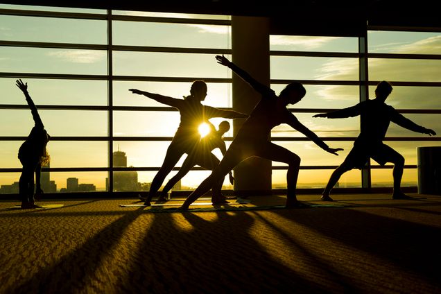 Boston University BU, sunrise yoga class, Student Village II