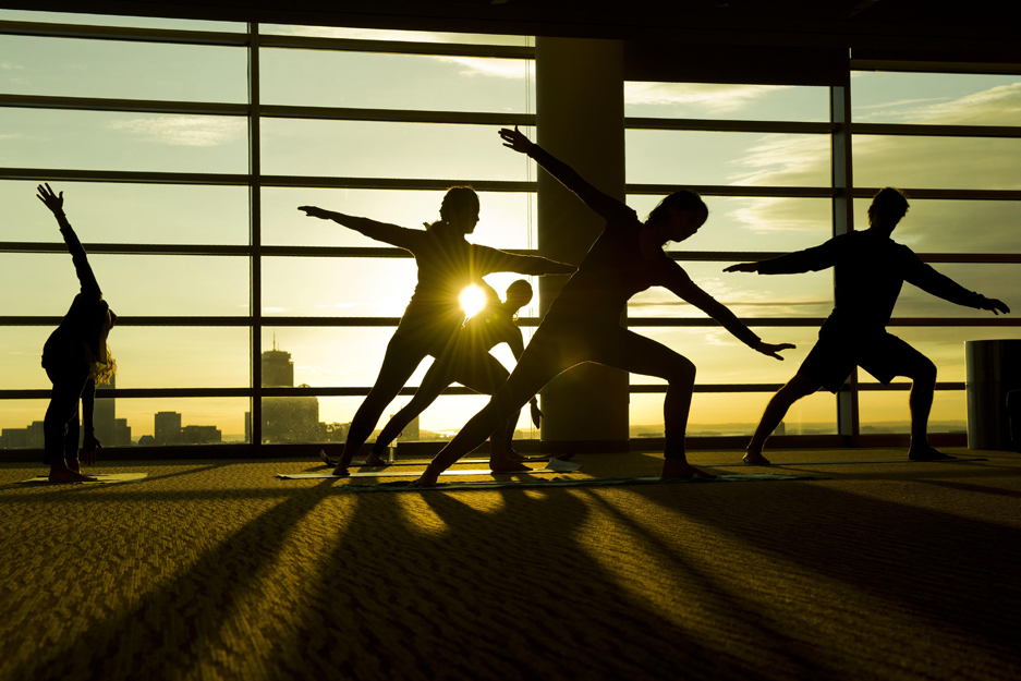 Boston University BU, sunrise yoga class, Student Village II