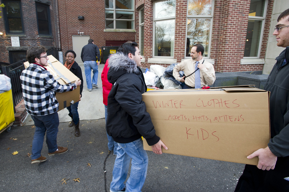 Boston University BU, Hurricane Sandy clothing drive, donations for victims in New York and New Jersey, Hillel House