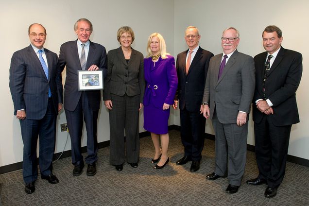 Joseph Aoun Northeastern University, Ed Markey United States Congress, Drew Faust Harvard University, Susan Blumenthal, L. Rafael Reif MIT, Robert Brown Boston University, Ioannis Miaoulis Museum of Science, The Science Coalition Champion of Science Award 2012
