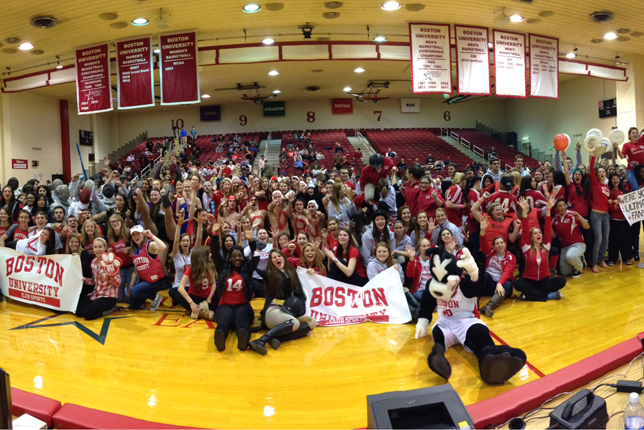 Boston University BU mens varsity basketball, PERD club sports spirit night, BU terriers