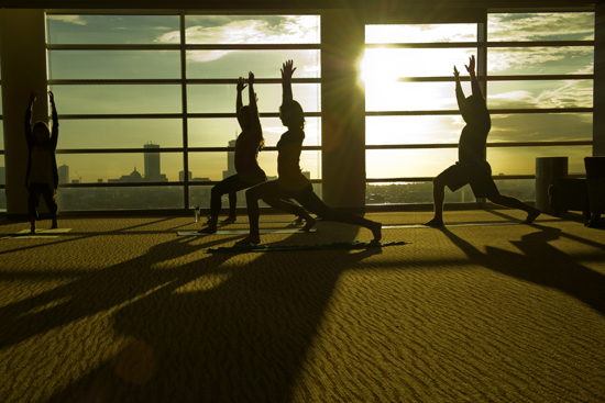 Boston University BU, sunrise yoga, stress reduction finals week