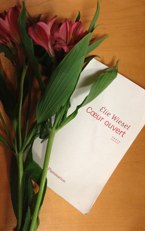 Open Heart book by author Elie Wiesel, holocaust survivor, Boston University