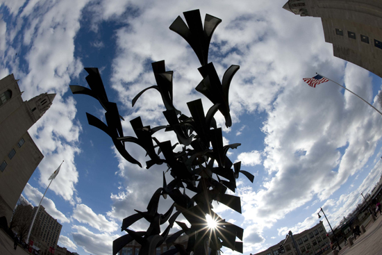 Free at Last sculpture by Sergio Castillo, Marsh Chapel Plaza, Boston University, Martin Luther King Jr MLK