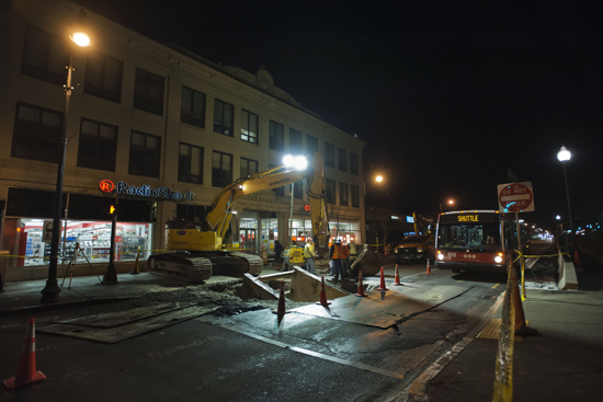 Boston University BU, St. Mary Street Commonwealth Avenue construction