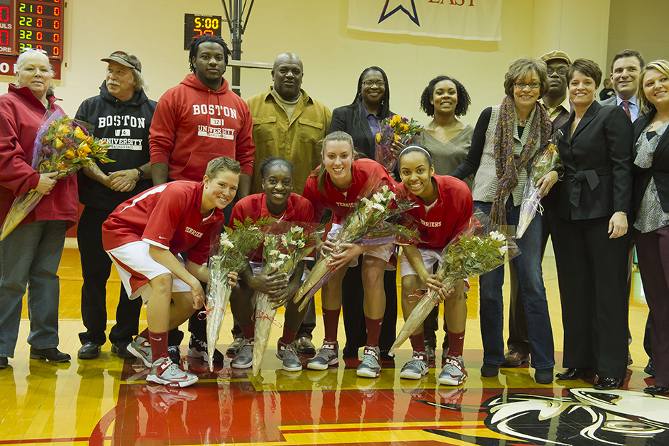 Boston University BU, womens basketball seniors honored, terriers