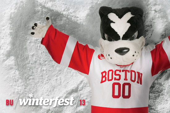 Boston University BU, alumni winterfest 2013, ice skating, ice sculptures, Terriers hockey tailgating