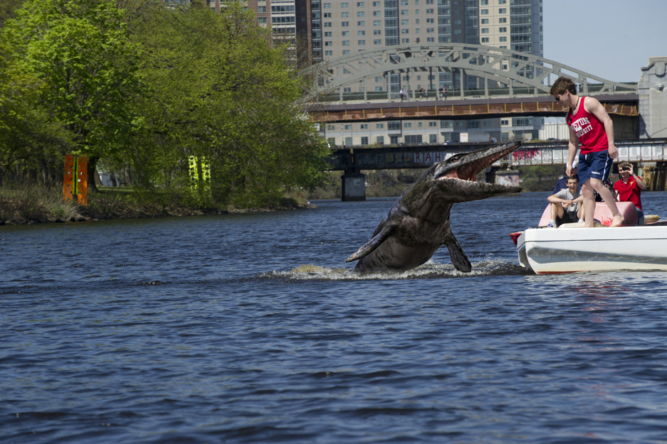 Boston University BU, April fools photograph, charles river 