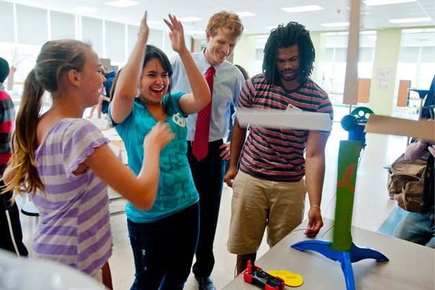Boston University BU, College of Engineering ENG, US Representative Joe Kennedy, BU Inpiration Ambassadors, Brown Middle School Newton, science and engineering advocates