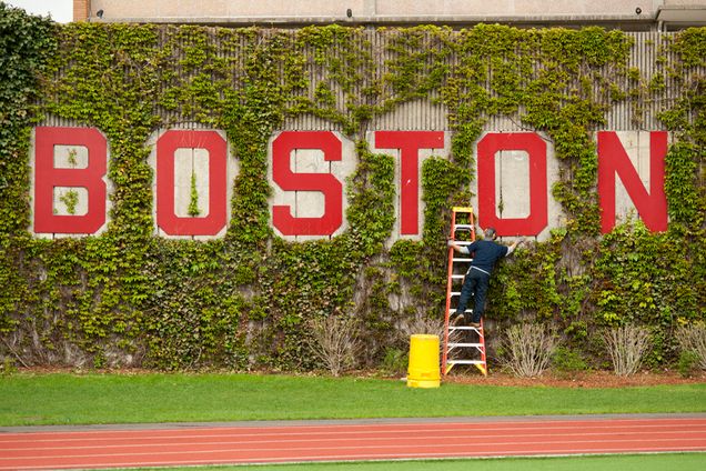 Boston University BU, Nickerson Field, commencement 2013 preparation