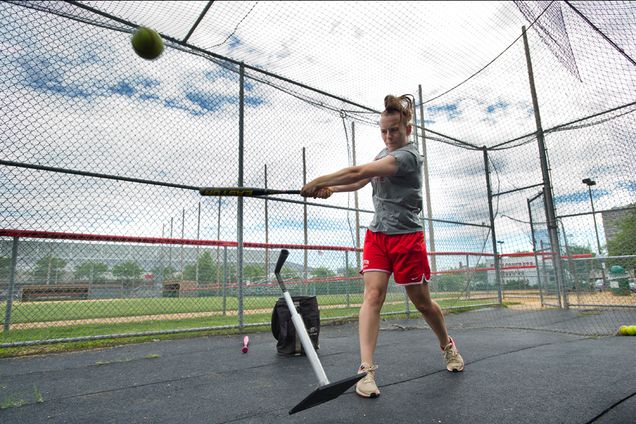 Boston University BU, softball, batting cages, terriers, athletics