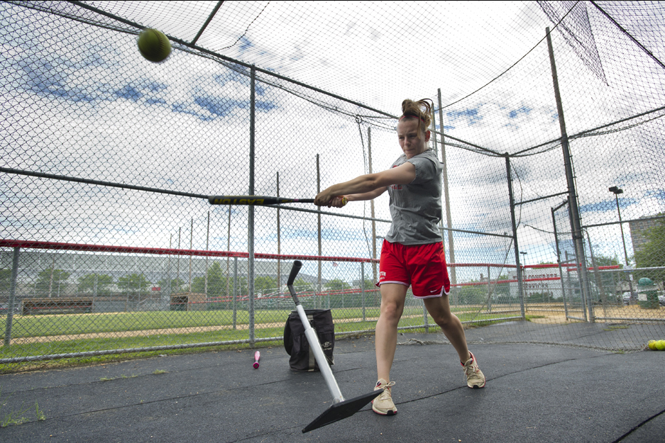 Boston University BU, softball, batting cages, terriers, athletics