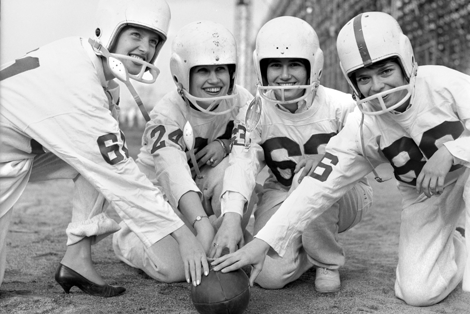 Boston University BU, archive photography, powder puff football game