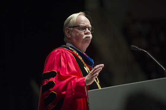 President Robert Brown, matriculation 2013 Boston University BU, class of 2017, matriculation, university president Robert Brown