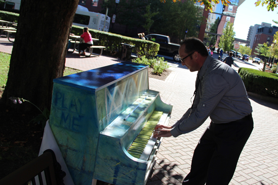 Boston Univesity By Arts Initiative, College of Fine Arts CFA, Boston Street Pianos, Play Me I'm Yours, pianos Charles river campus, Boston University School of Medicine,