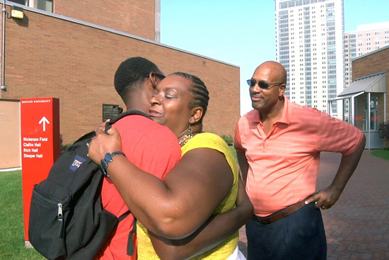 Boston University BU, class of 2017, freshman say goodbye to parents