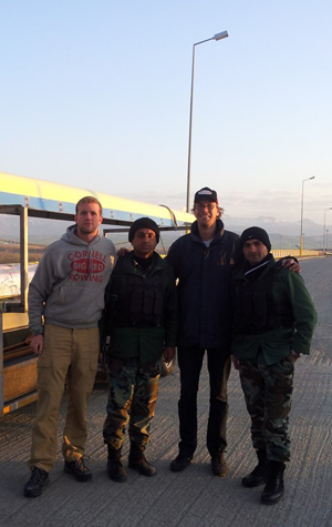 Matt Trevithick, delivering rowing equipment to Iraq Matt Trevithick, Boston University rowing, Lake Dukan rowing club, Baghdad, Iraq