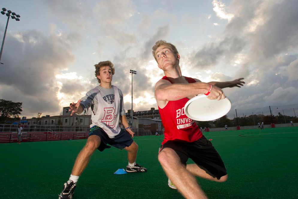 Boston University BU, club sports, ultimate frisbee, New Balance Field