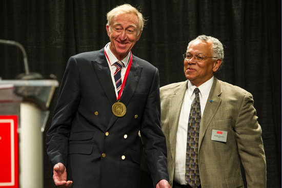 David Hemery, School of Education Dean Harden Coleman, Best of BU Luncheon and 66th Annual Alumni Awards