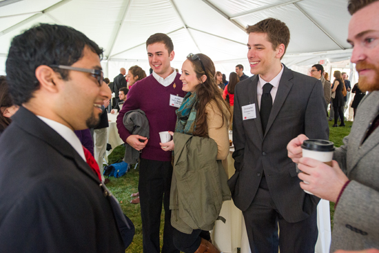 Scarlet Key Society Tapping Ceremony, Anik Das, Justin Pennisi, Emma Rehard, Christopher Roys, Zachary Hobbs, Boston University, BU, Alumni Weekend 2013