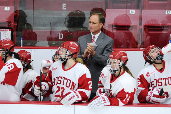 Coach Brian Durocher, Boston University, BU, Terriers, women's ice hockey