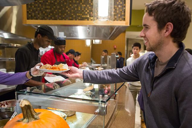 Boston University BU, Thanksgiving dinner, residence life reslife, Marciano Commons