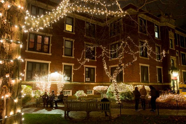 Boston University BU, south campus, annual tree lighting