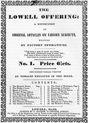 The Lowell Offering, Number 1, Charles Dickens, Lowell Mill Workers, Lowell Mill Women, A Christmas Carol