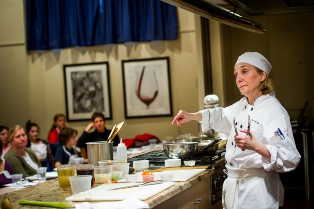 Boston University BU, Metropolitan College lecturer Christine Merlo, French cuisine,  Winterfest alumni event, cooking demonstration
